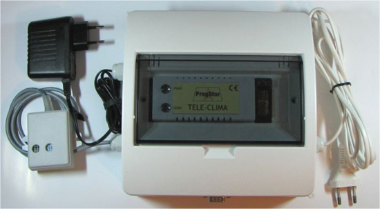 Tele-Clima System monitoringu klimatycznego temperatury i wilgotności przez SMS